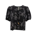 Blusa Zac & Rachel Mangas Cortas Floral para Damas – BLACK/WHITE