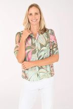 Blusa Zac & Rachel Mangas Cortas Estampada para Damas