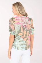 Blusa Zac & Rachel Mangas Cortas Estampada para Damas