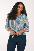 Blusa Zac & Rachel Mangas 3/4 Estampada para Damas