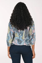 Blusa Zac & Rachel Mangas 3/4 Estampada para Damas