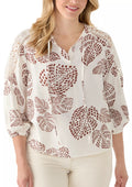 Blusa Zac & Rachel Mangas 3/4 Estampada Encaje para Damas