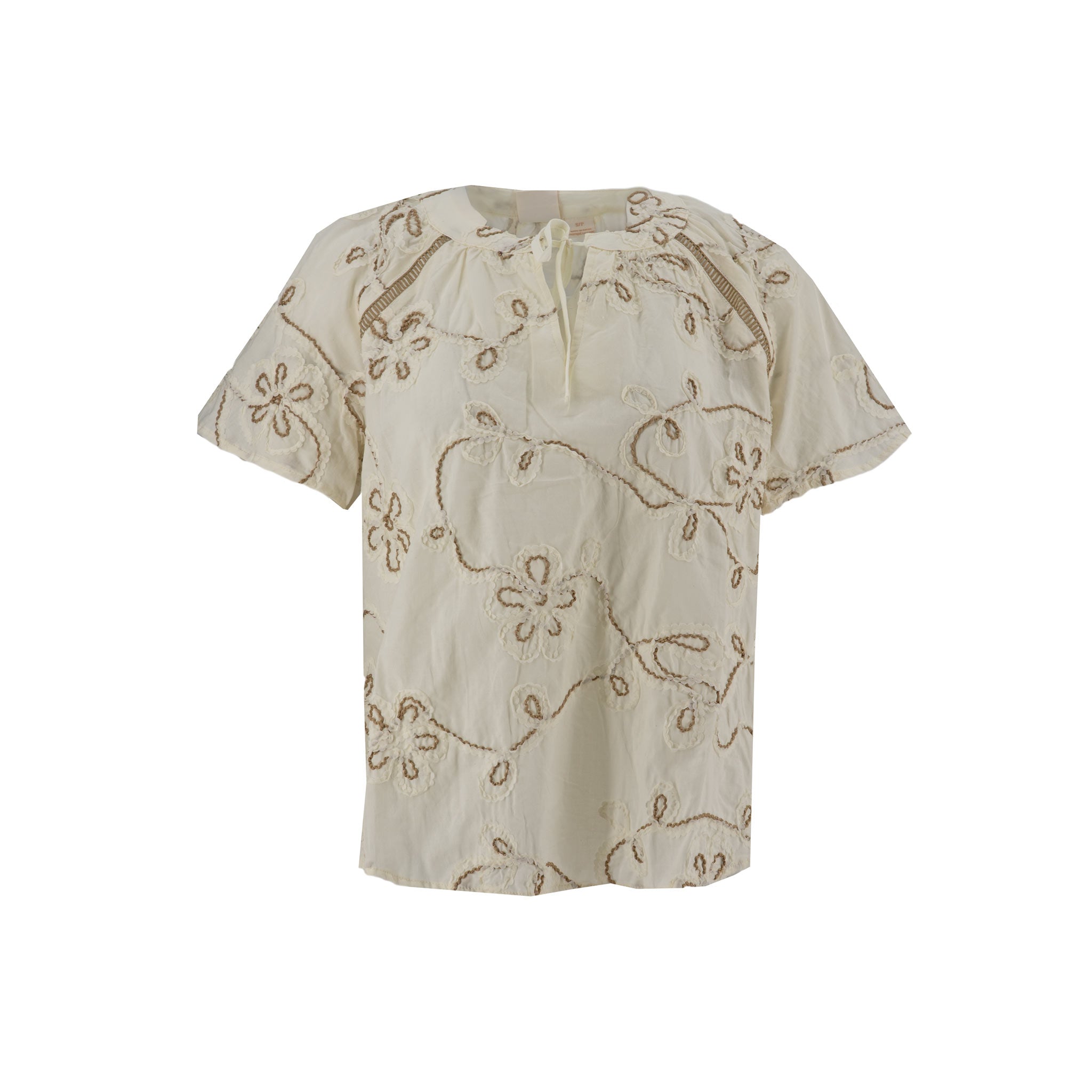 Blusa Zac & Rachel Mangas Cortas Bordada para Damas