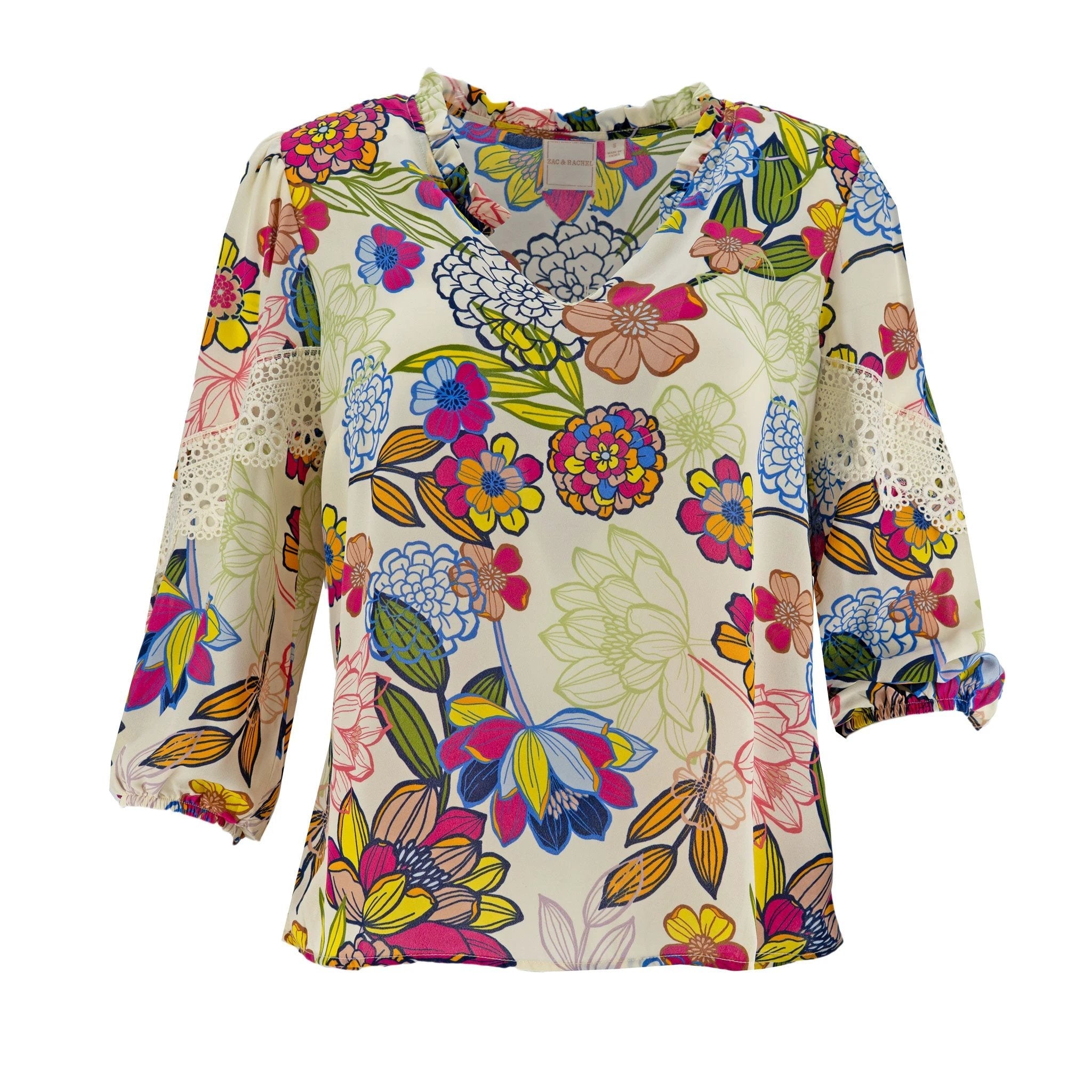 Blusa Zac & Rachel Mangas 3/4 Rayas Para Damas by Zac & Rachel