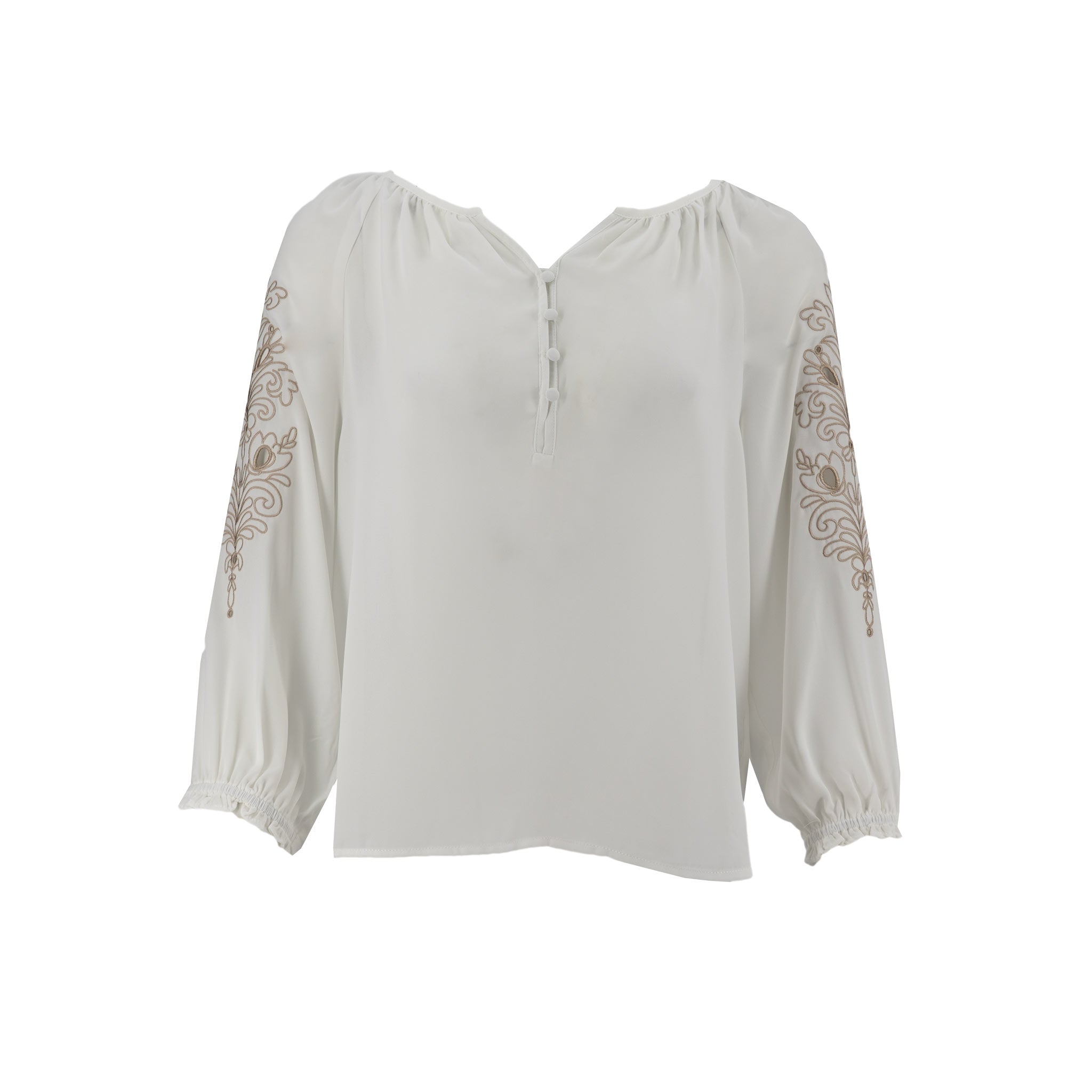 Blusa Zac & Rachel Mangas 3/4 Lisa Bordada para Damas