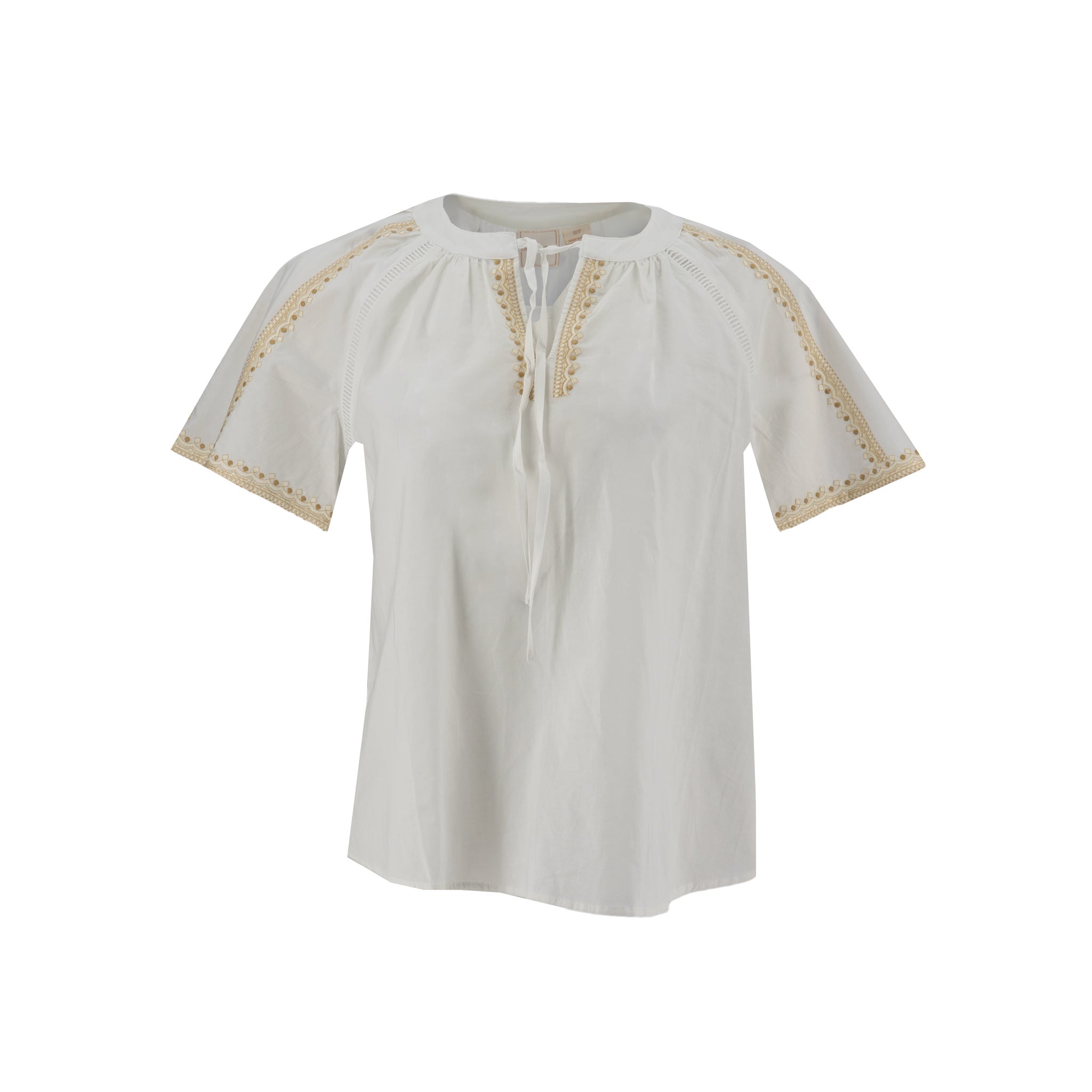 Blusa Zac & Rachel Mangas Cortas Bordada para Damas