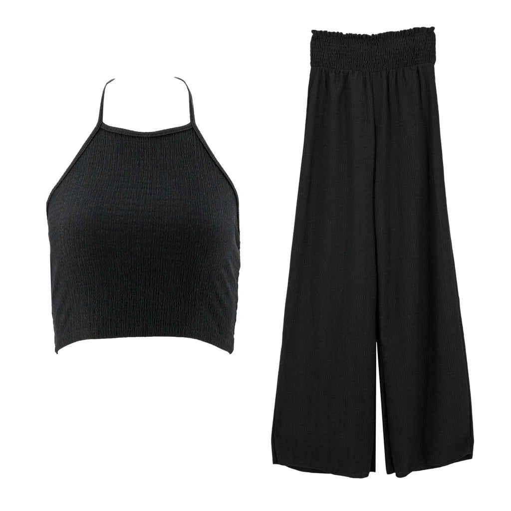 Conjunto Top 10 Halter Brocado Liso P/ Damas by Top 10