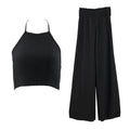 Conjunto Top 10 Halter Brocado Liso P/ Damas by Top 10