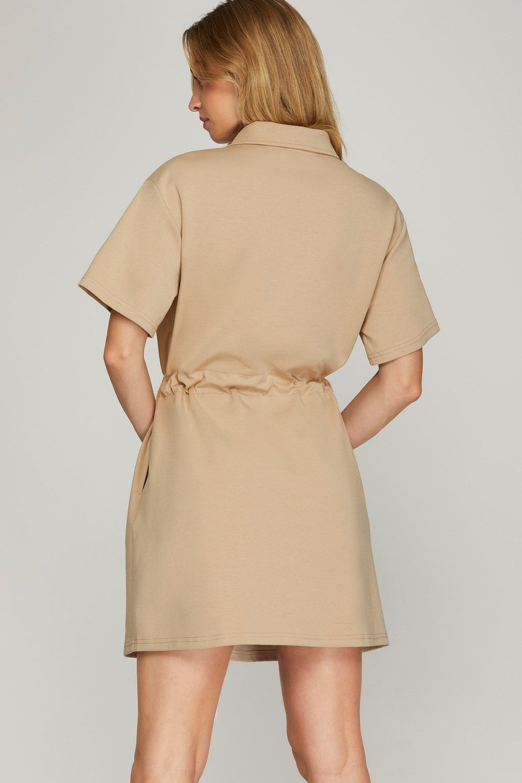 Vestido She + Sky Mangas Cortas Liso para Damas – vista 2