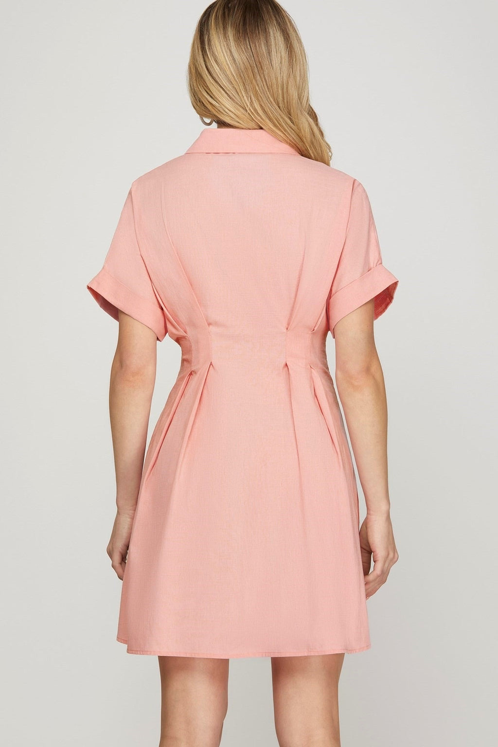 Vestido She + Sky Mangas Cortas Liso para Damas