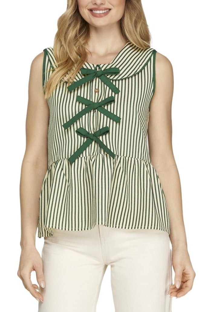 Blusa She + Sky sin Mangas Rayas para Damas