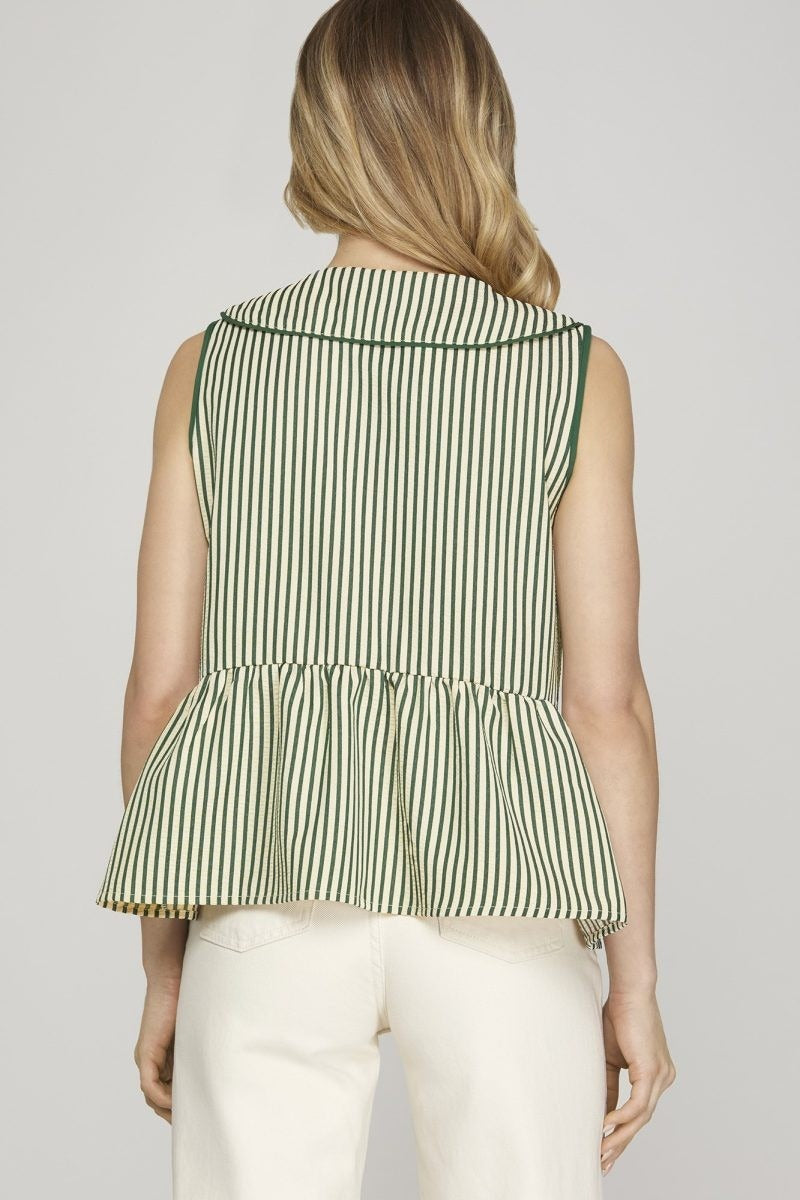 Blusa She + Sky sin Mangas Rayas para Damas