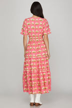 Vestido She + Sky Mangas Cortas Floral para Damas – vista 3