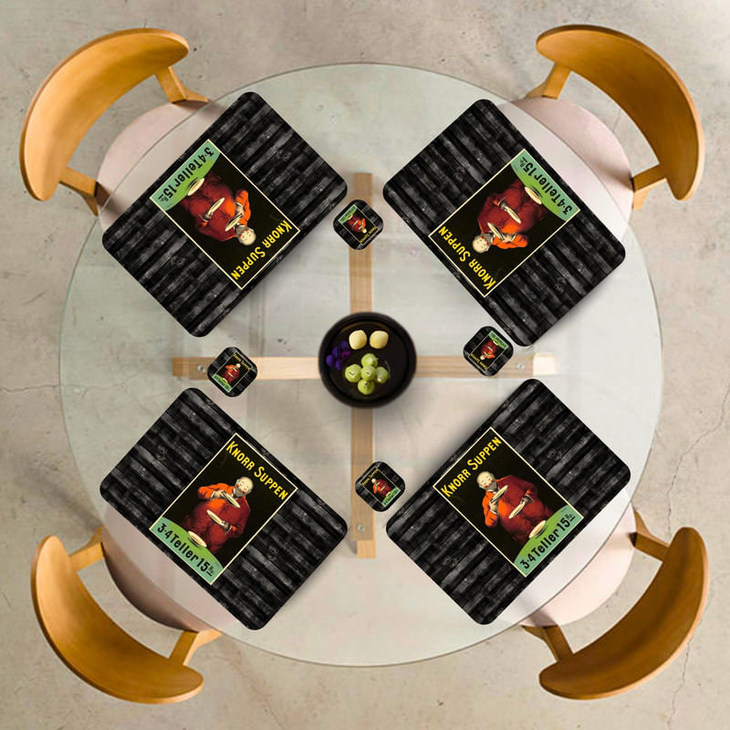 Individuales Reversibles set de 6 rectangular 41*27 cm + 6 Portavasos Sancta