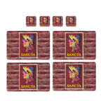 Individuales Reversibles set de 6 rectangular 41*27 cm + 6 Portavasos Sancta