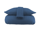 Cozy Santorini Azul Zigzag duvet set with a modern grainy zigzag texture, bringing sophistication to your bedroom.