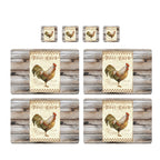 Individuales Reversibles set de 6 rectangular 41*27 cm + 6 Portavasos Post Card