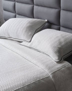 Elegant Santorini Crudo Zigzag duvet set with a modern grainy zigzag texture, adding sophistication to your bedroom.