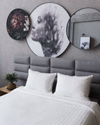 Elegant Santorini Crudo Zigzag duvet set with a modern grainy zigzag texture, adding sophistication to your bedroom.