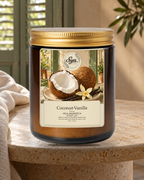 Vela Sya Coconut-Vanilla de Dessert Luxe en escena ambiental.