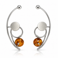 Aretes de plata 925  y piedra de ambar