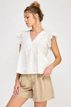 Blusa Available Mangas Cortas Lisa Encaje Para Damas by Available