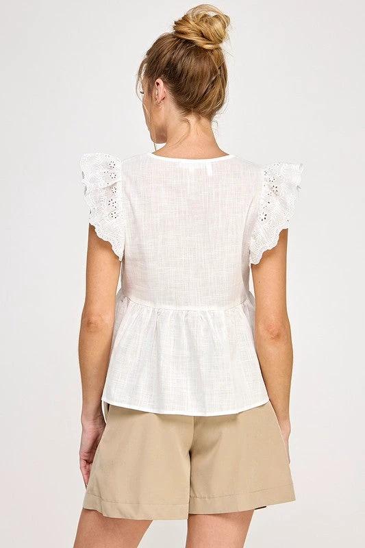 Blusa Available Mangas Cortas Lisa Encaje Para Damas by Available