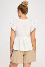 Blusa Available Mangas Cortas Lisa Encaje Para Damas by Available