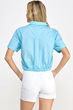 Blusa Rubienn Mangas Cortas Punto de Cruz para Damas