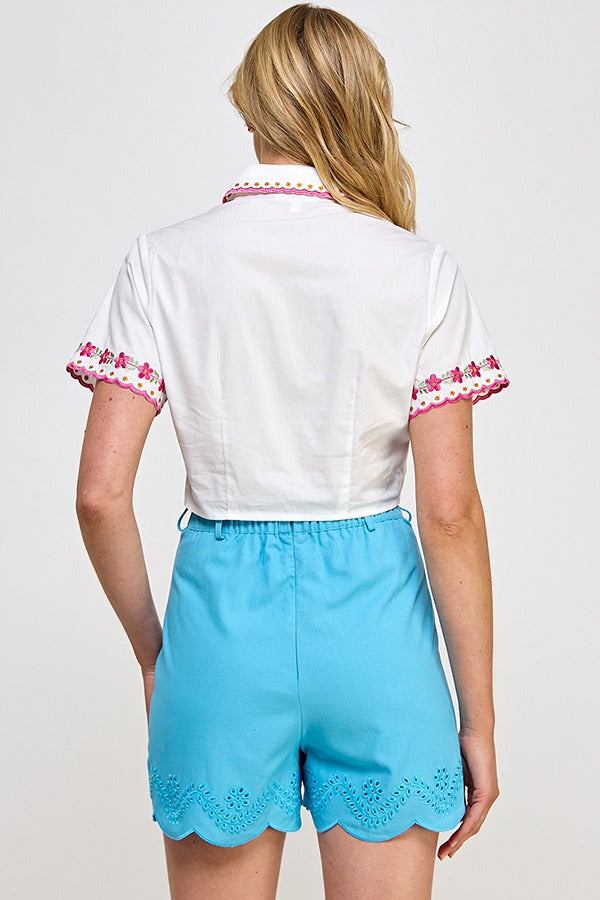 Blusa Rubienn Mangas Cortas Estampado para Damas