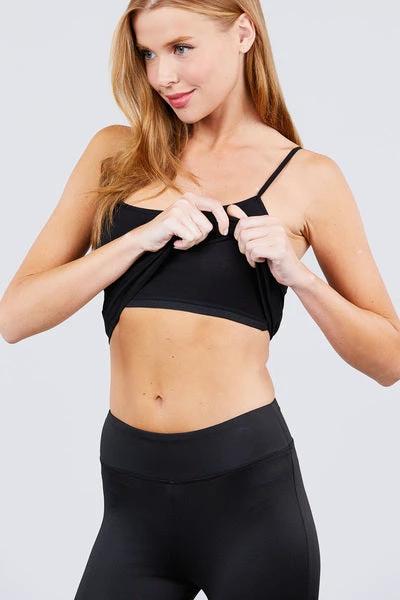 Top Active Basic Tiros Lisa Para Damas T9670-BL by Active Basic
