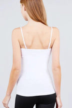 Top Active Basic Tiros Lisa Para Damas T9670-WH by Active Basic
