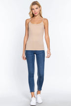 Top Active Basic Tiros Lisa Para Damas T9670-WH by Active Basic