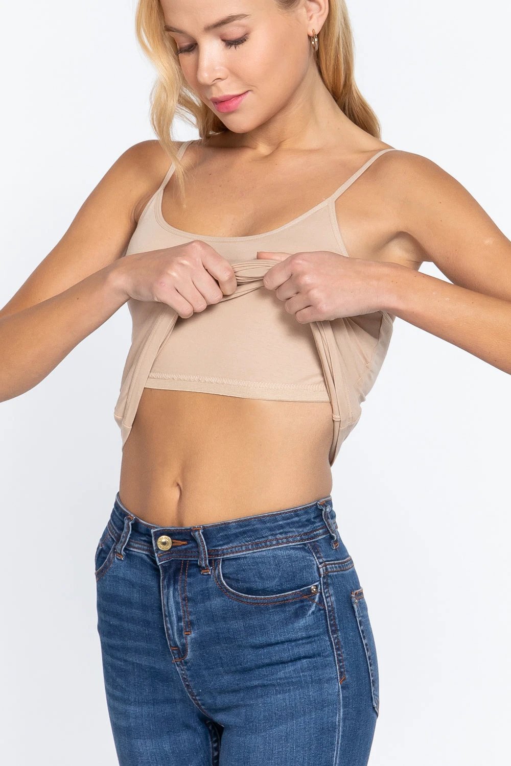 Top Active Basic Tiros Lisa Para Damas T9670-WH by Active Basic