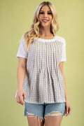 Blusa Gigio Mangas Cortas Cuadros para Damas