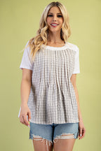 Blusa Gigio Mangas Cortas Cuadros para Damas