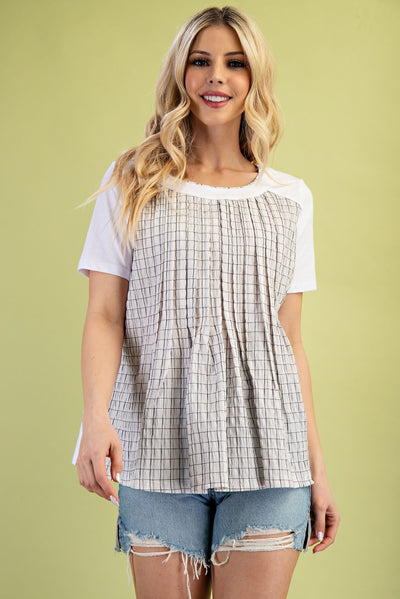 Blusa Gigio Mangas Cortas Cuadros para Damas