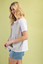 Blusa Gigio Mangas Cortas Cuadros para Damas