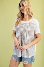 Blusa Gigio Mangas Cortas Cuadros para Damas