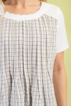 Blusa Gigio Mangas Cortas Cuadros para Damas
