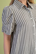Blusa Gigio Mangas Cortas Rayas para Damas