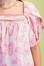Blusa Gigio Mangas Cortas Estampado para Damas