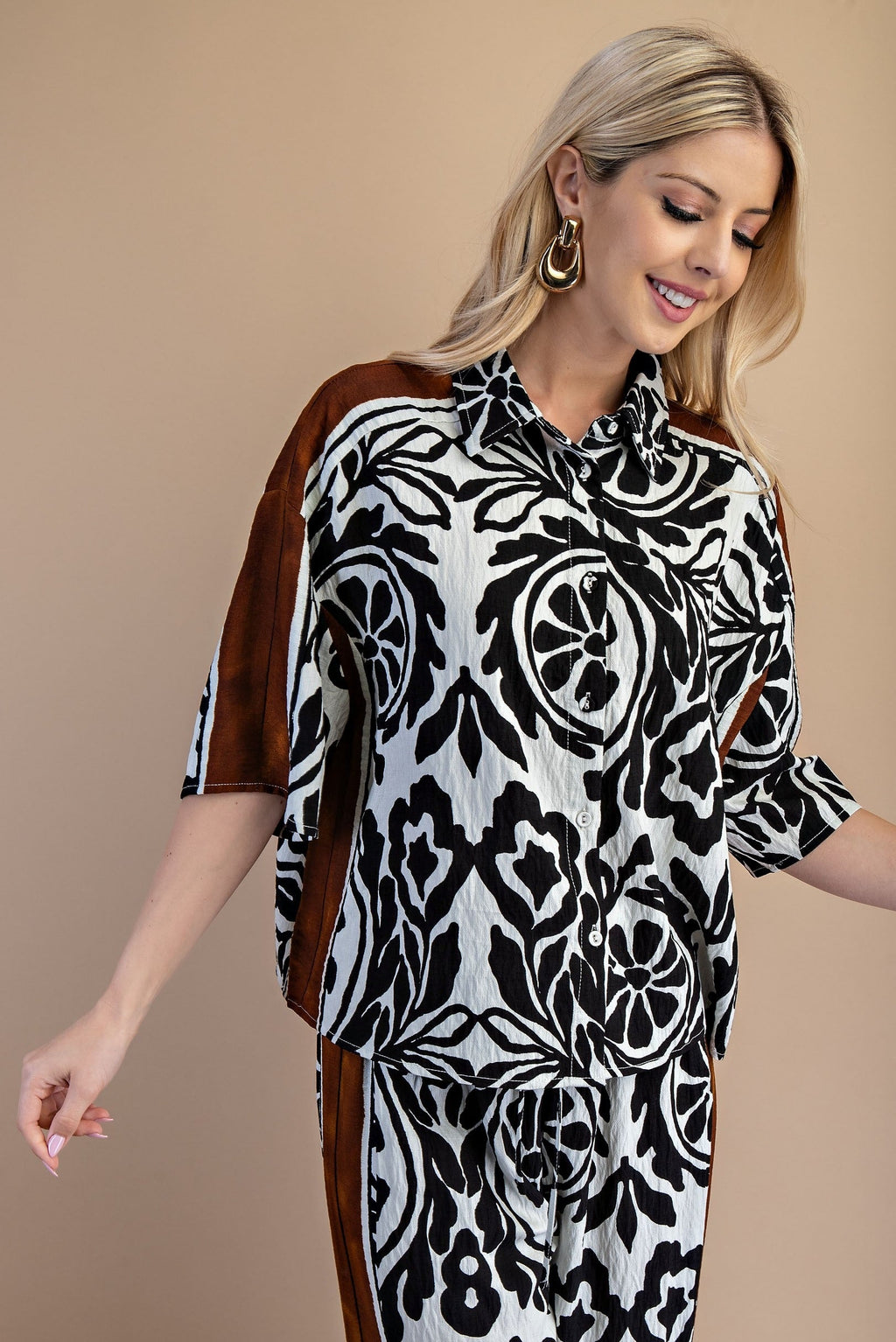 Blusa Gigio Mangas Cortas Estampado para Damas