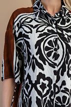 Blusa Gigio Mangas Cortas Estampado para Damas