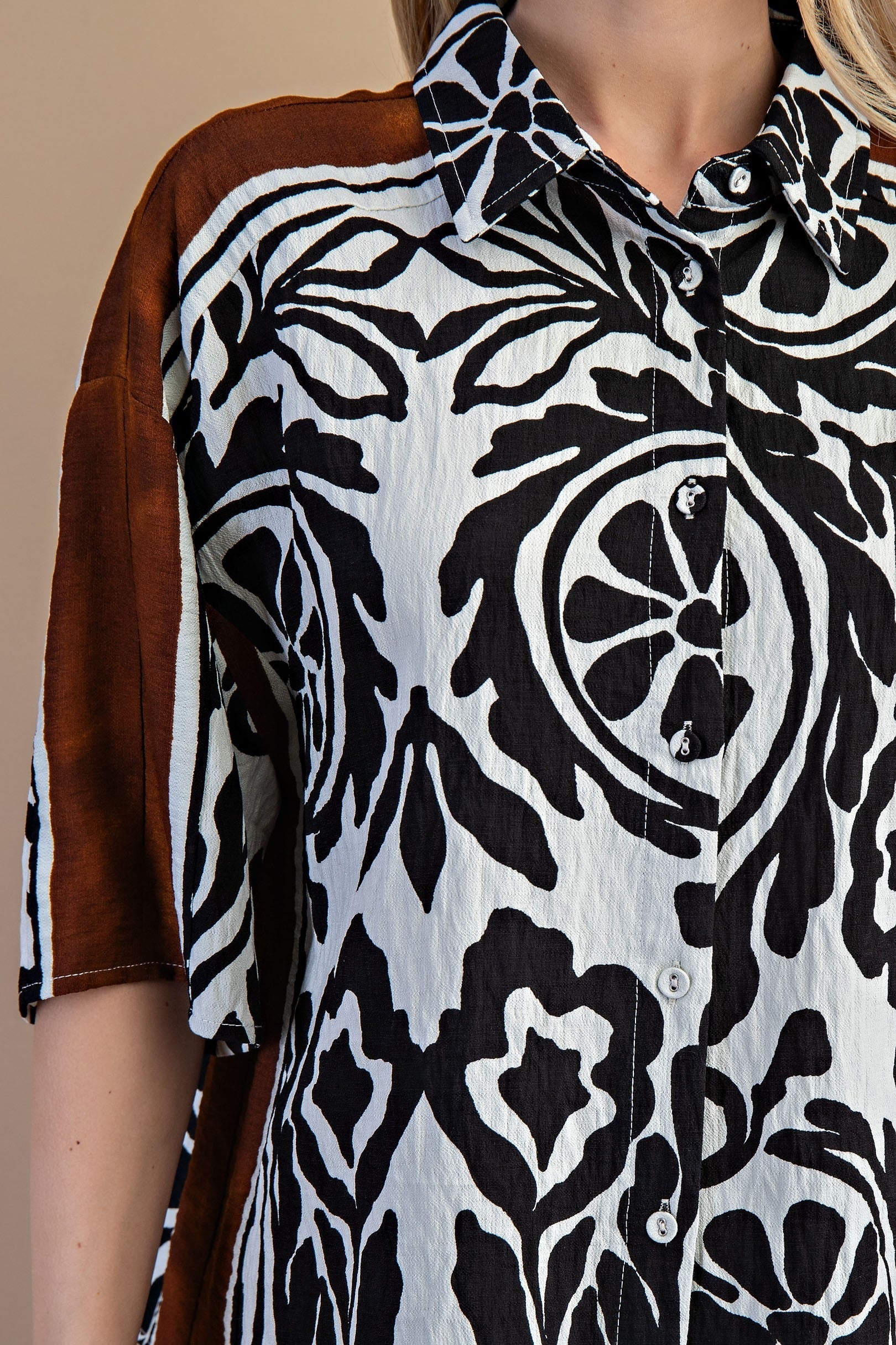 Blusa Gigio Mangas Cortas Estampado para Damas