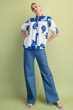 Blusa Gigio Mangas Cortas Floral para Damas – vista 2