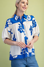 Blusa Gigio Mangas Cortas Floral para Damas – vista 5