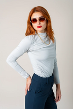 TOP CUELLO ALTO DRAPEADO T-C 7668 - Kliquea