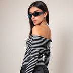 TOP HOMBROS DESCUBIERTOS RAYAS B-M 8572.