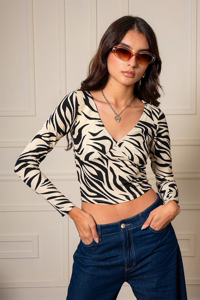 TOP MANGA LARGA TEXTURA G-F 8697.